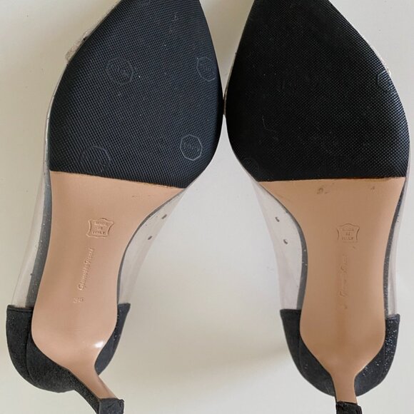 🇮🇹 Made in Italy - Gianvito Rossi Leather | PVC Glitter Plexi Pumps - Picture 10 of 17